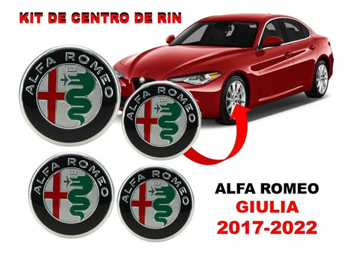 Kit De 4 Centros De Rin Alfa Romeo Giulia 2017-2022 60 Mm