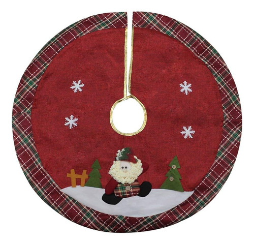 Tapete Para Arvore De Natal Papai Noel Decoração 70 Cm Cor Vermelho