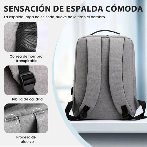 Mochila Para Laptop 15.6 Impermeable Con Usb - Backpack Mochila Negra 25l Multifunción, Estilo Casual/profesional Para Oficina, Universidad O Viaje Color Azul