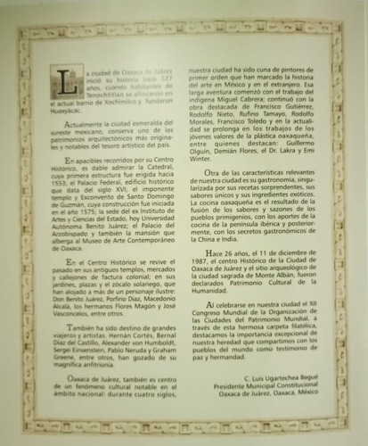 Coleccion De Timbres Postales Del Xii Congreso Mundial Oax