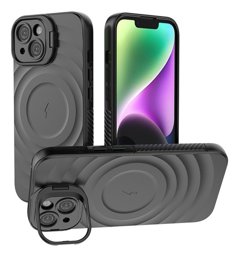 Funda Para iPhone Magsafe Relieve Elevado Protección De Cámara Con Soporte Stand Uso Rudo Esquinas Reforzadas