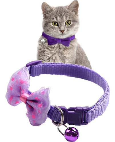 Collar Mascota Moño Corbata Perro Gato Campana Ajustable 