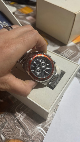 Reloj Usado Festina Modelo F16564/8 Original Impecable Negro Y Naranja Negro Negro (Usado)