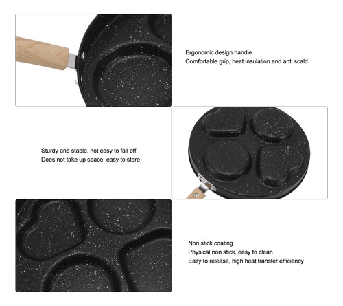 Sartén Multifuncional Para Huevos De 4 Tazas, Calentada Unif