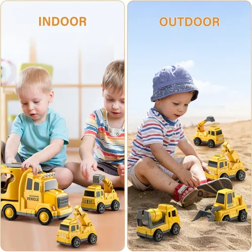Vehículo De Construcción 5 En 1, Juguetes Para Niños 3-5 C