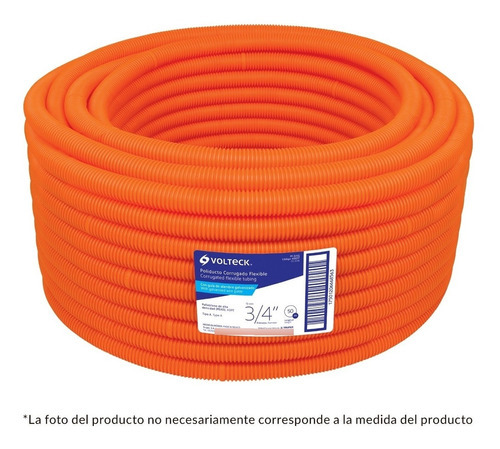 Rollo De Poliducto 1/2 P Corrugado Flexible Con Guía 100 Mts