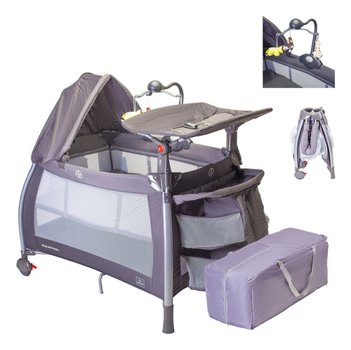 Cuna Corral Para Bebé Aeiou C96-a Con Colchón Memory Foam