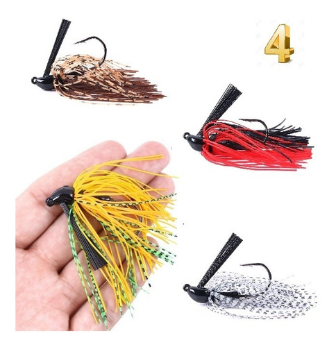 4 Football Jigs Matones Pesca Lobinera Robalo Laguna Mar Rio