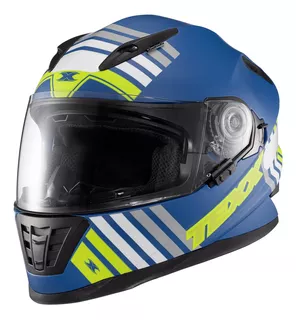 Capacete Texx Wing Grid Azul Fechado C/ Óculos Solar Lançam.