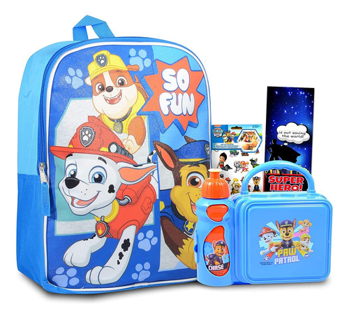 Mochila Escolar Nick Shop Paw Patrol Con Lonchera Para Ni...