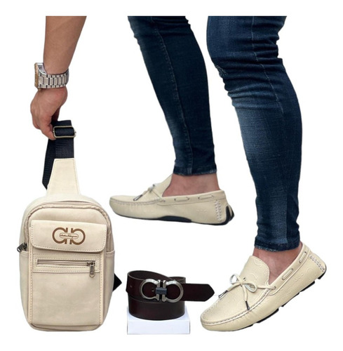 Kit Mocasines Hombre, Correa, Billetera, Zapatos, Oferta