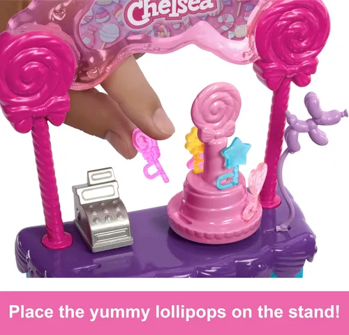 Barbie Chelsea Doll & Lollipop Stand Playset Con Accesorios,