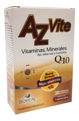 Azvite Multivitaminico Con Coenzima Q10 C/30 Cápsulas Boreal Sabor Sin sabor