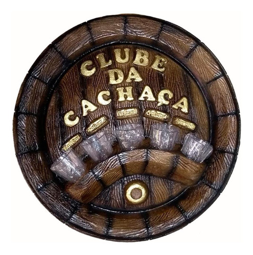 Pingometro Placa Tampa De Barril  Clube Da Cachaça 5 Copos