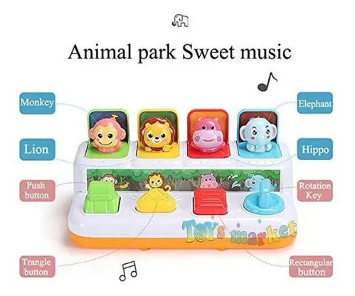Imagen 3 de 5 de Poppi Musical Interactivo Paraiso Animal Luz Sonido 6757