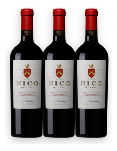 Vino Nico By Luca Malbec Caja De Madera X3u 750ml Mendoza