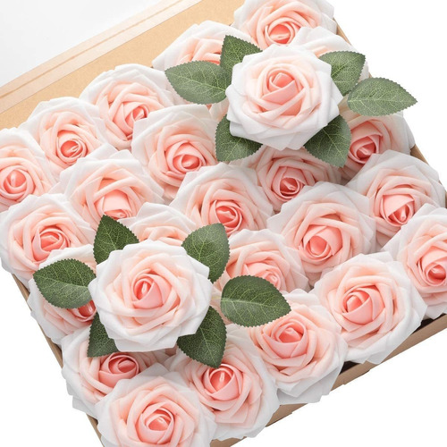 60 Rosas Artificiales De Aspecto Real - Blush Heirloom