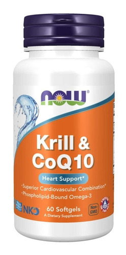 Krill Coq10 Apoyo Al Corazón Now 60 Capsulas Blandas