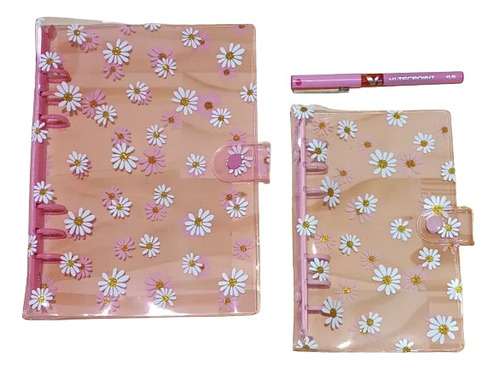 Agenda Binder A5 Y A6 Modelo Daisy Rosa -  Amberuy