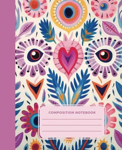 Composition Libreta: Corazones Violetas/fondo Corazones C