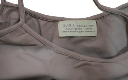 Musculosa Basica Tm Zara Woman &basic Beige Poliester 90