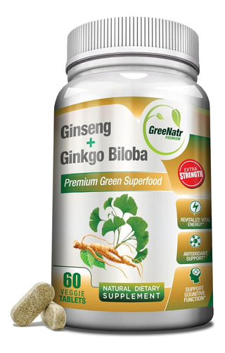 Ginseng Coreano (panax) + Ginkgo Biloba - Potencia Y Energía