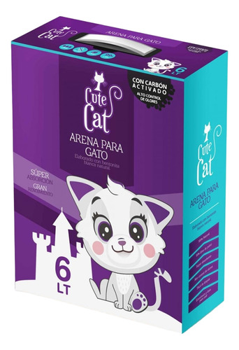 Arena De Carbon Activado Cute Cat Para Gato Bolsa 5kg