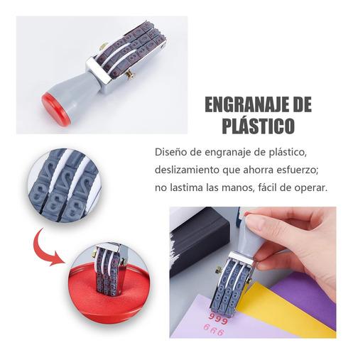 Sello Fechador Numérico De 3 Dígitos Ajustable, Sellos Goma