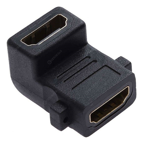 Conector Emenda Hdmi Fêmea X Fêmea 90° Graus