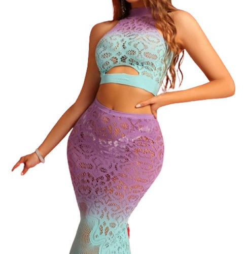 Conjunto Lencería Sirena // Falda Y Top // Degradé