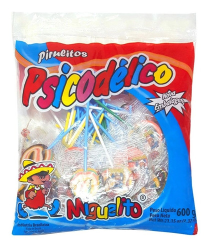 Imagem 1 de 1 de Pirulito Psicodélico Tutti Frutti Colorido Contém 50 Unidade