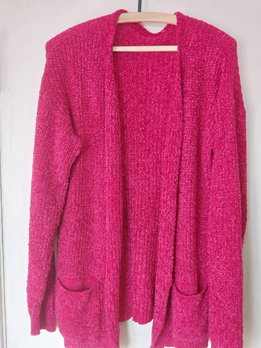 Saco De Chenille Talle Xl Largo, Sin Botones Con Bolsillos