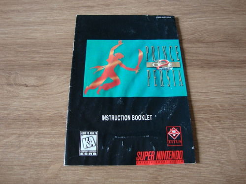 Prince Of Persia 2 Somente Manual Original Para Snes