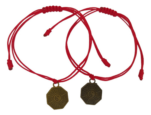 Pulseras Para Parejas Hilos Rojos Ying Yang Suerte Kabbalah 