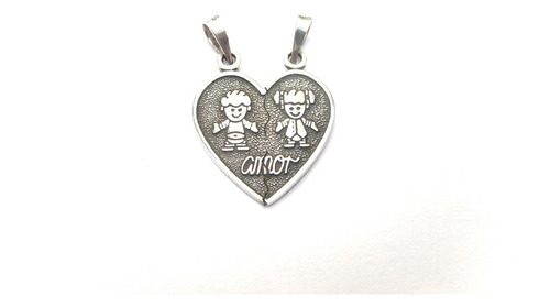 Dije Plata Ley 925. Corazón Dividido Amor, Taxco Regalo