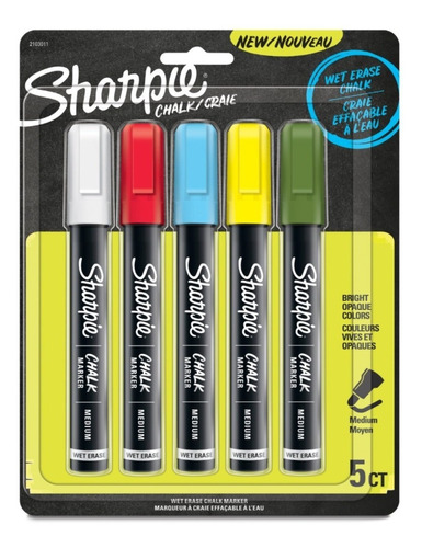 Sharpie Marcador Gis Liquido Borrable Chalk 5 Colores
