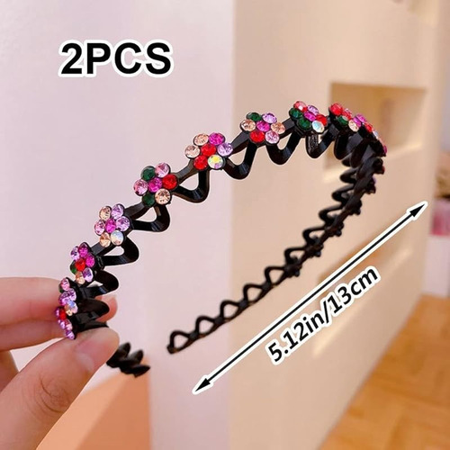 Diadema Con Diamantes De Imitación, 2 Unidades, Moderna, Ant