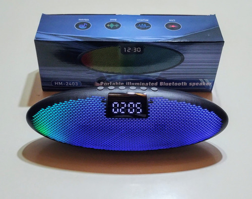 Regalo Día Del Padre Parlante Portátil Bluetooth Despertador Negro