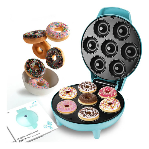 Máquina Para Hacer Mini Donas Electrica Antiadherente Celeste