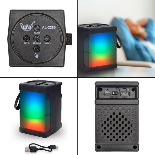 Mini Caixa De Som Led Rgb Bluetooth Portatil Usb Potente 10w