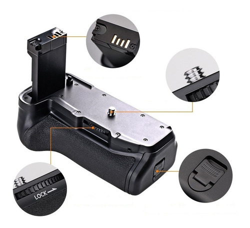 Kit: Grip Batería Y Cargador Para Canon T7i / 77d / Kiss X9i