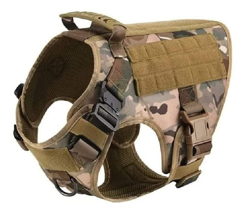 Arnés Táctico Camuflado Para Perro Talla Xl 81 A 99 Cm