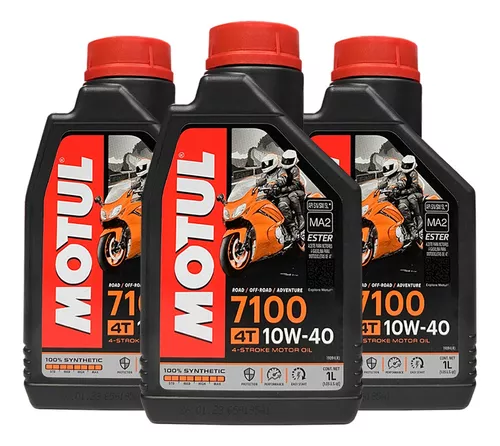 Aceite Moto 10w40 Sintetico 100% Motul 7100 Kit 3 Litros