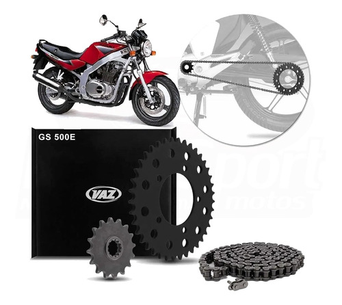 Kit Relação Transmissão C/ Retentor Suzuki Gs 500 94/08 Vaz