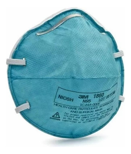 1860 3m Cubrebocas Mascarilla N95, Niosh Azul , 20 Pzas Color Azul Turquesa