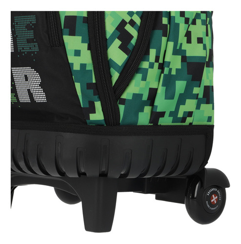 Mochila Con Ruedas Xtrem Cross 2.0 5xt Pixels Verde