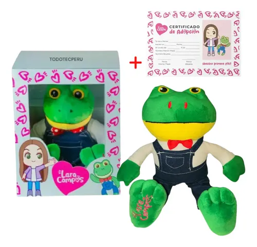 Peluche Rana Rhenne De Lara Campos Con Certificado De Adopci Verde ...