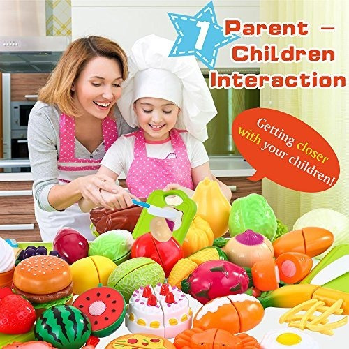 Sotodik 32 Piezas Juguetes De Corte Fingir Comida Frutas Veg