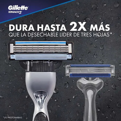 Maquina De Afeitar Gillette Mach3 + 2 Repuestos