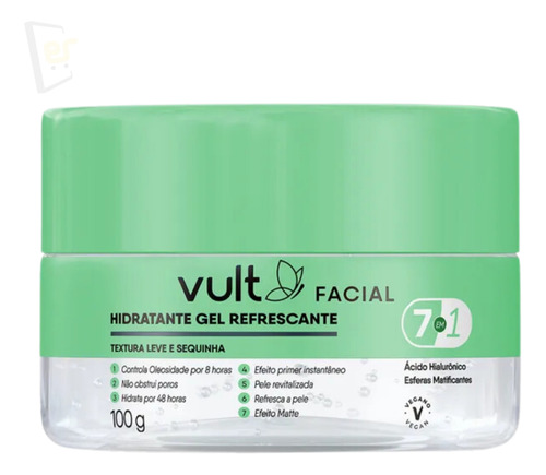 Creme Facial Hidratante Gel Refrescante Vult 100g Envio 24h